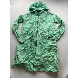 Johnny Was Pete & Greta Linen Parka Utility Jacket‎ Womens Small Green Full Zip
